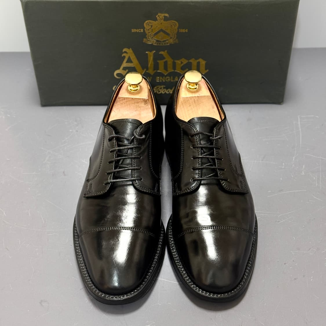 [8.5D] 알든 06607 블랙 코도반 스트레이트 팁 더비  2161 상품이미지1