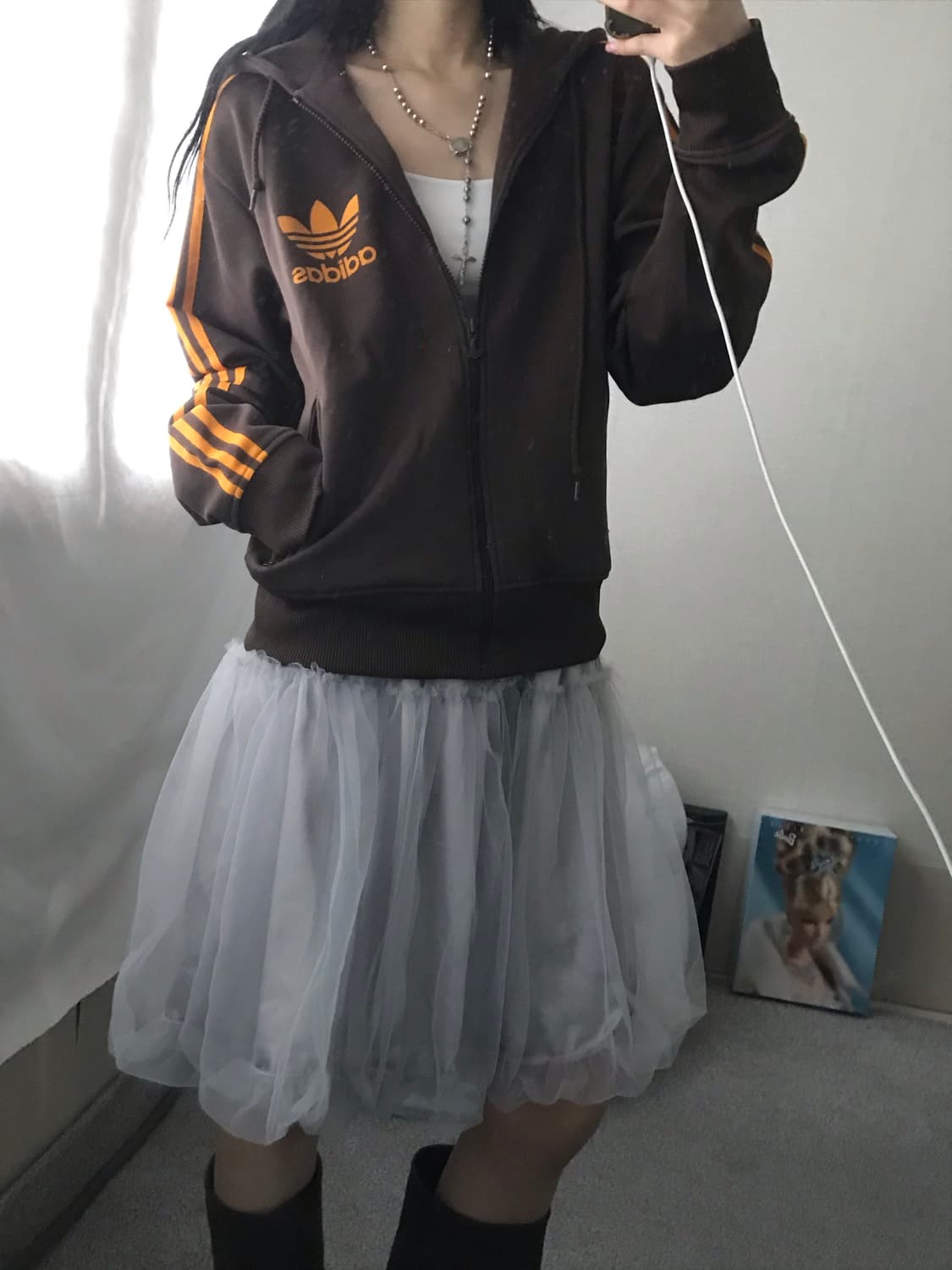 아디다스 00s 브라운 후드 져지 상품이미지3