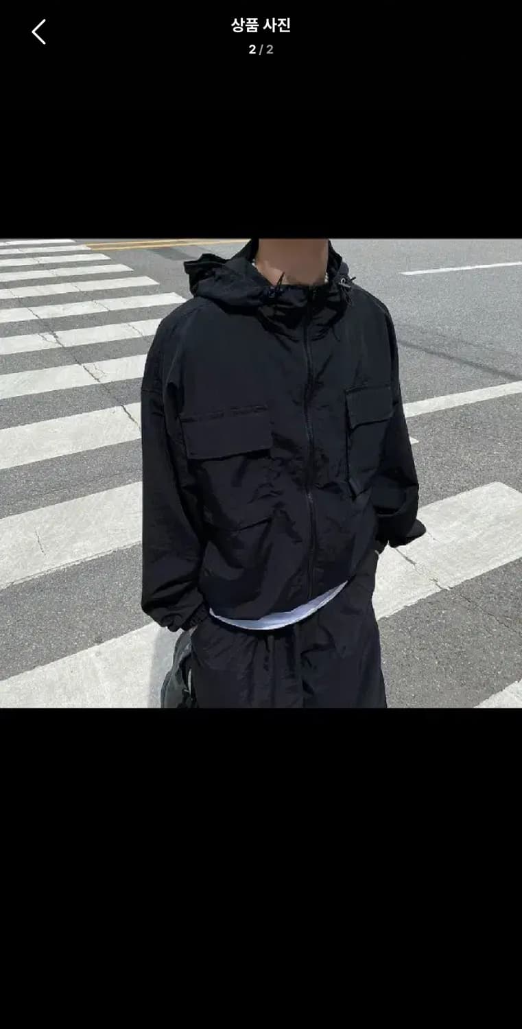 Free / 블랙 ) 고프코어 후드집업 바람막이 자켓 상품이미지2