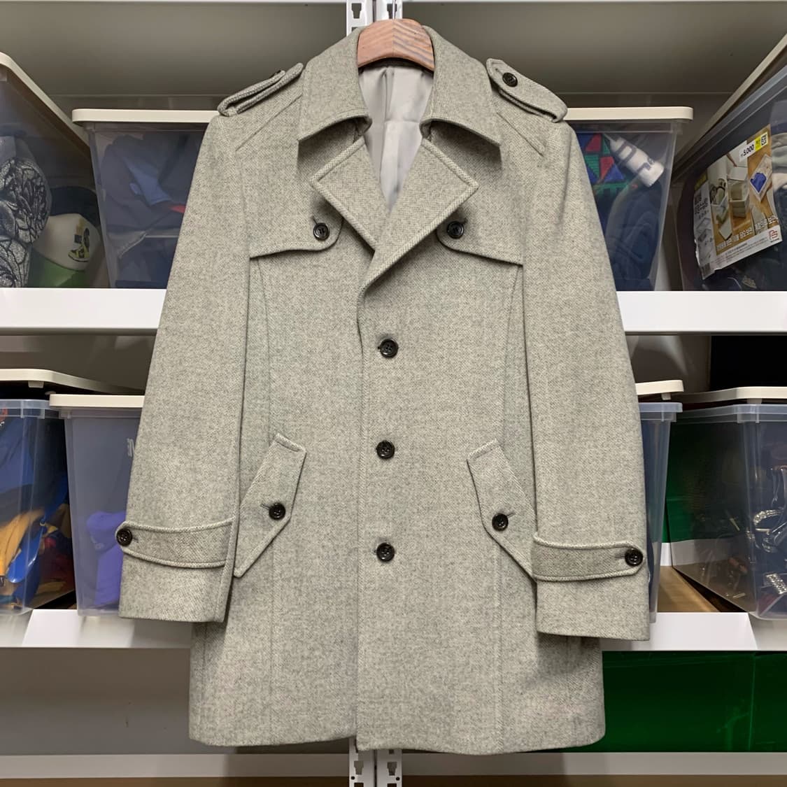 [M-L] 파코라반 싱글버튼 퓨어울 피코트 상품이미지2