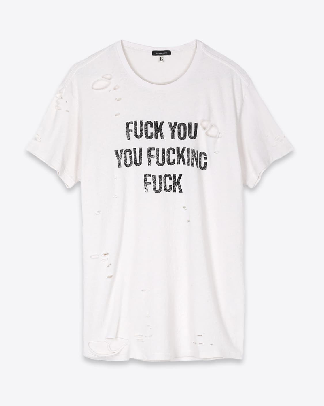 R13 Fuck You 보이 데미지 티셔츠 상품이미지1