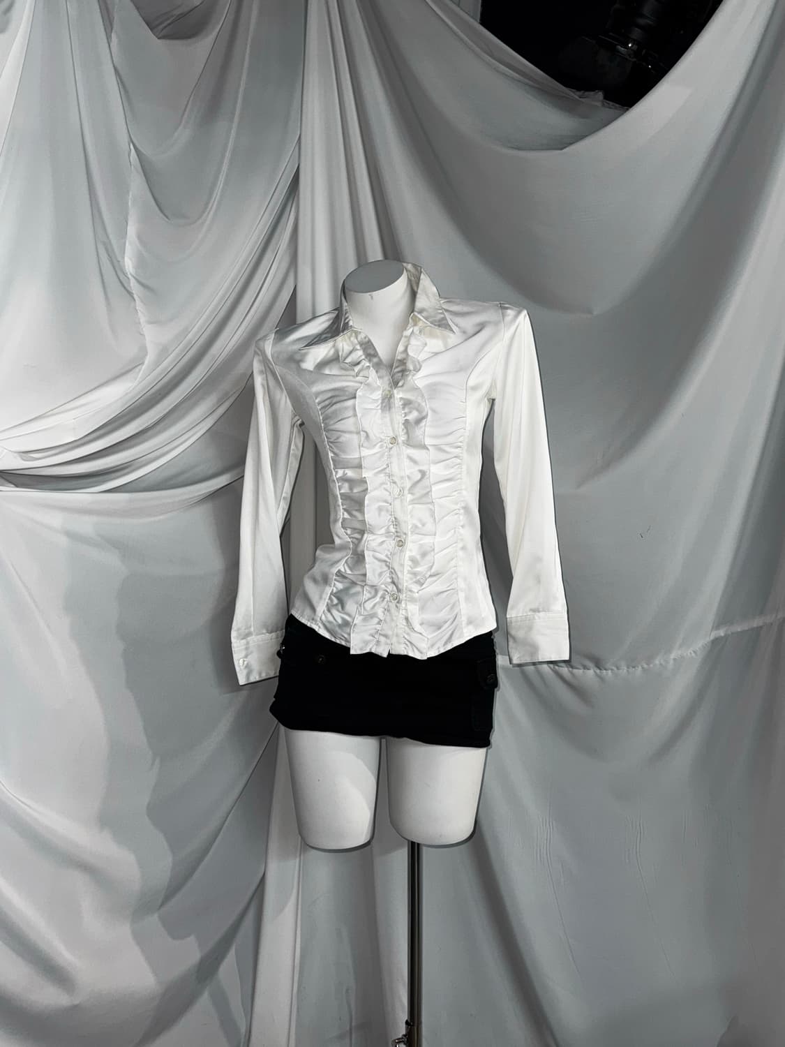 뮤트핑크 레오파드 곰돌이 갸루 데미지 스트라이프 니트 코디세트  상품이미지6