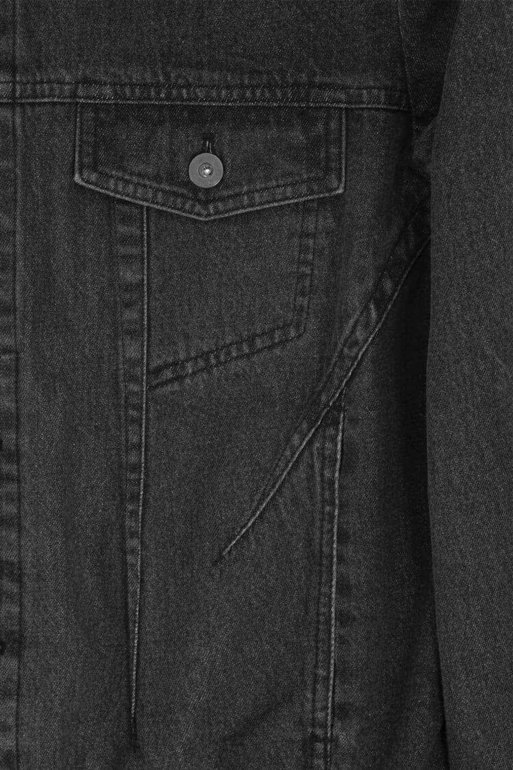 일류 Misaligned denim jacket Washed black 상품이미지3