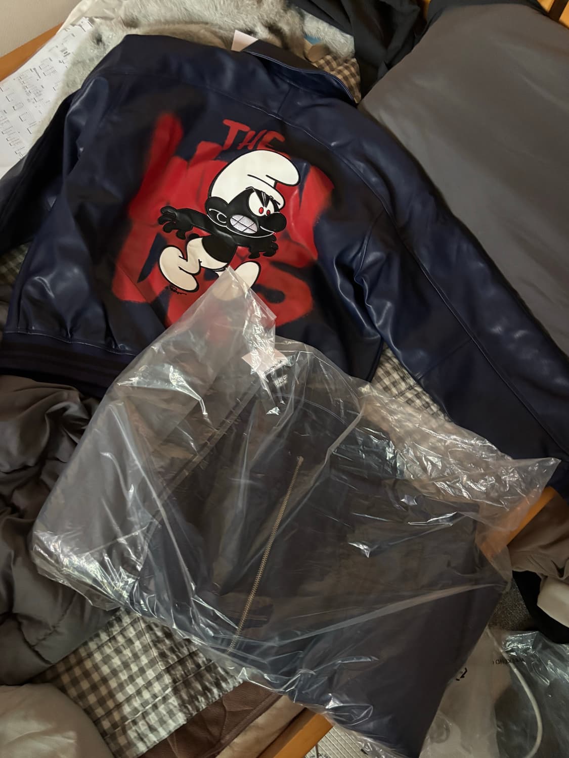 위캔더스 스머프 레더자켓 m 새상품 포장도 안 뜯었어요! 상품이미지2