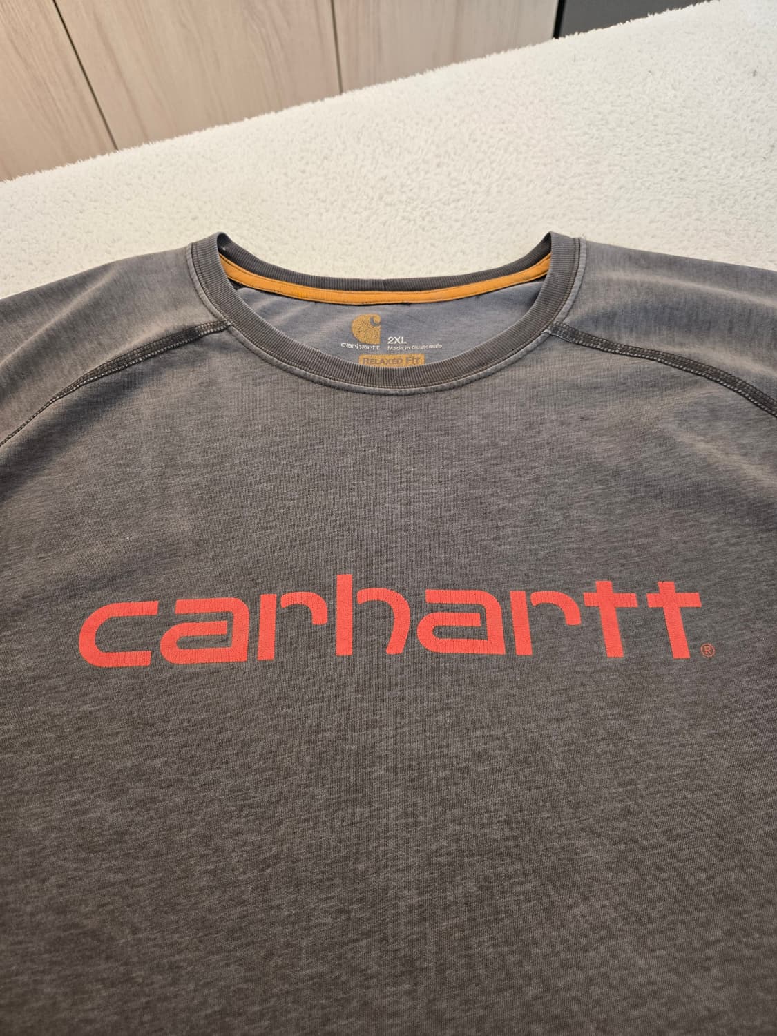 맛있게 익은 칼하트 빅로고 반팔 티셔츠 그레이 XXL 상품이미지6