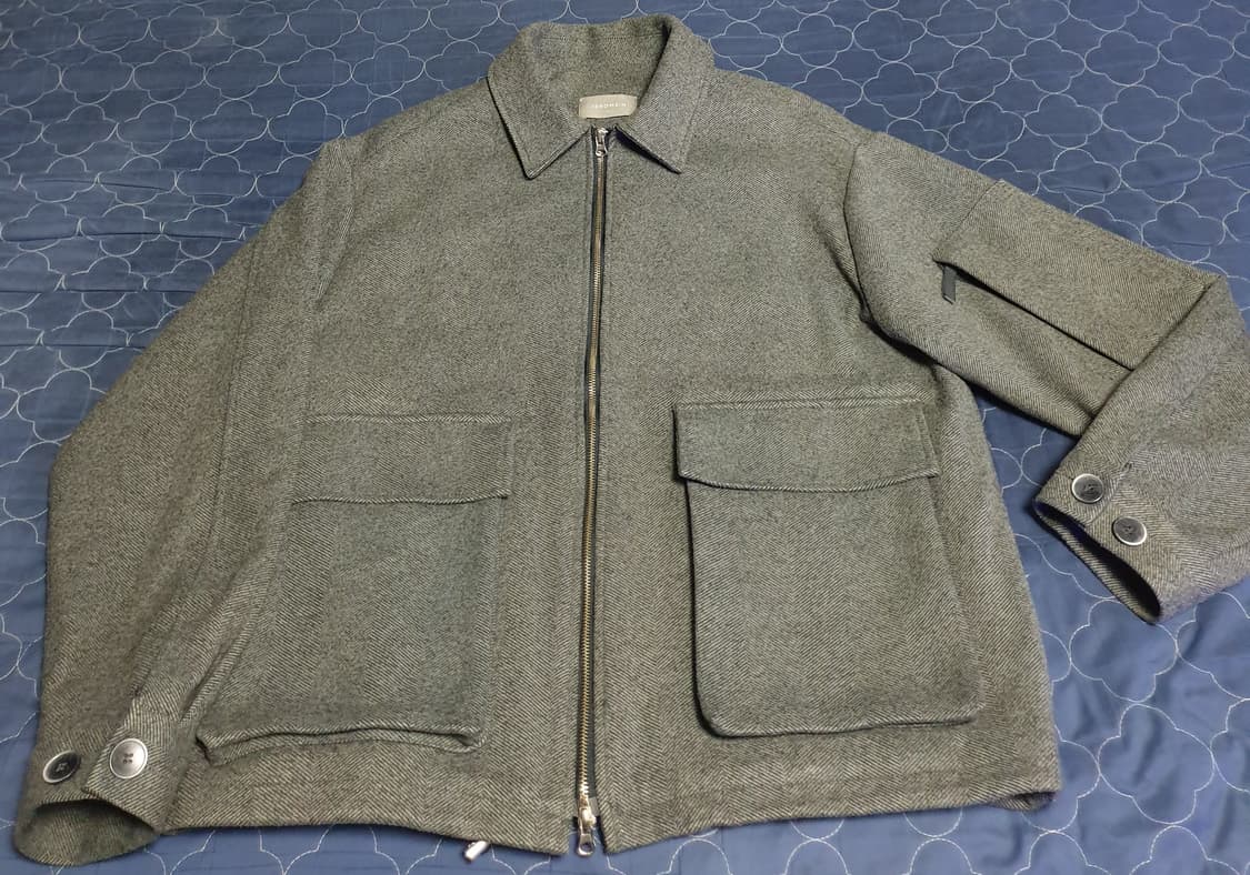 제롬앤 클래식 헤링본 어깨포켓 봄버자켓 그레이 (L) 상품이미지1