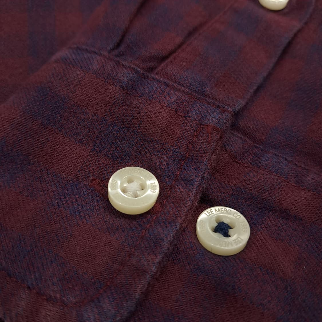 CN951 XL LEE 리 버건디 플란넬 체크 긴팔 셔츠 남방 상품이미지6