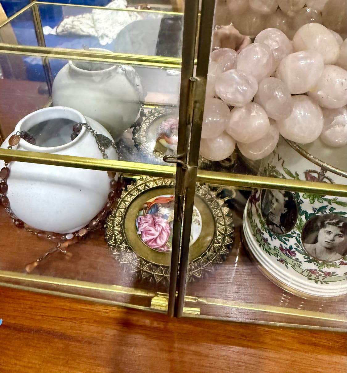 프랑스빈티지 무드의 황동 & 유리 행잉 쇼트린 상품이미지8