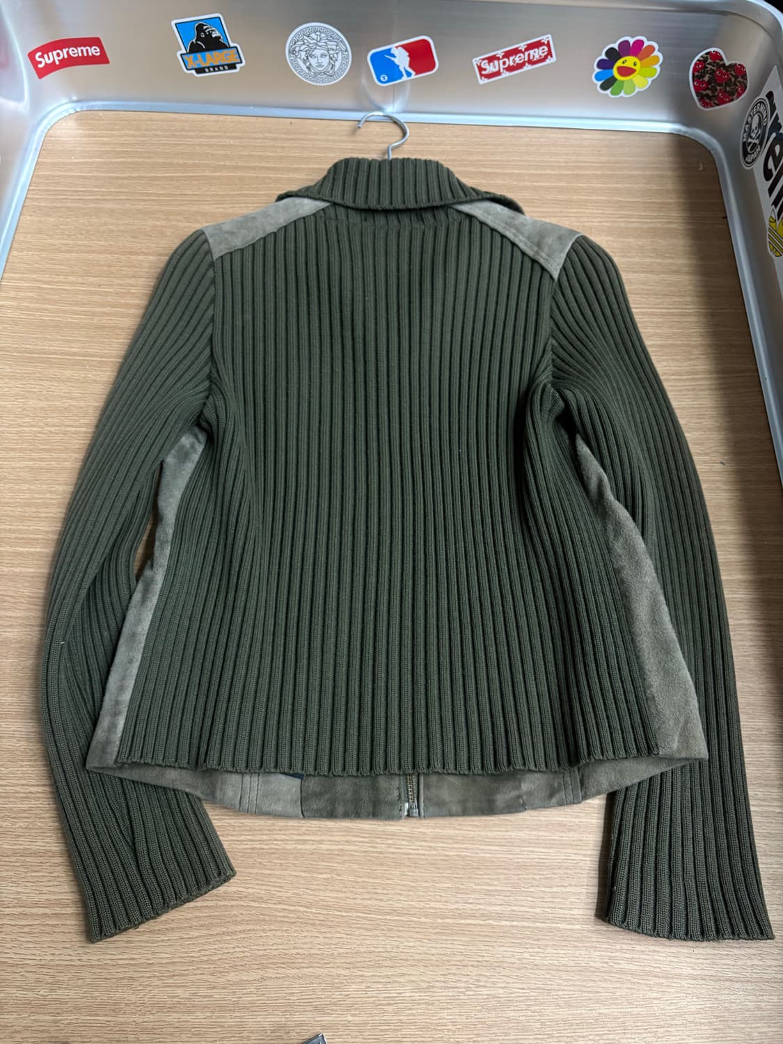 y2k 스웨이드 워싱 니트집업 상품이미지4