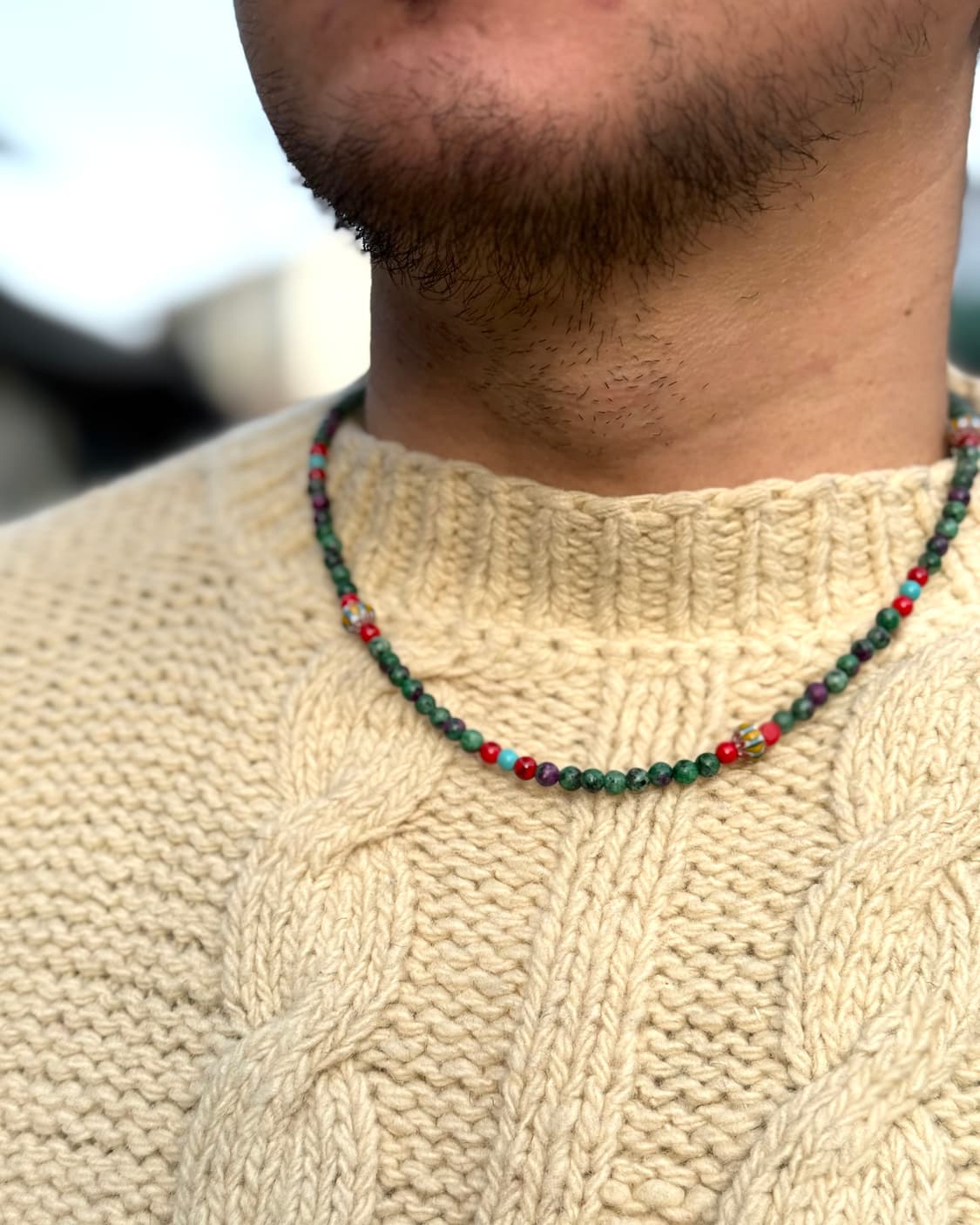 모쿠토 ‘단청’ 비즈 목걸이 [그린/퍼플] 상품이미지8