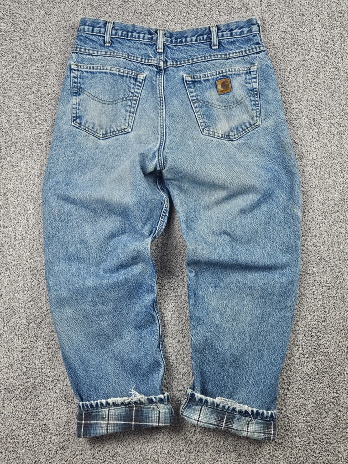 칼하트 헤비 플란넬 체크 데님 워크 팬츠 (34 X 30) / 10051 상품이미지4