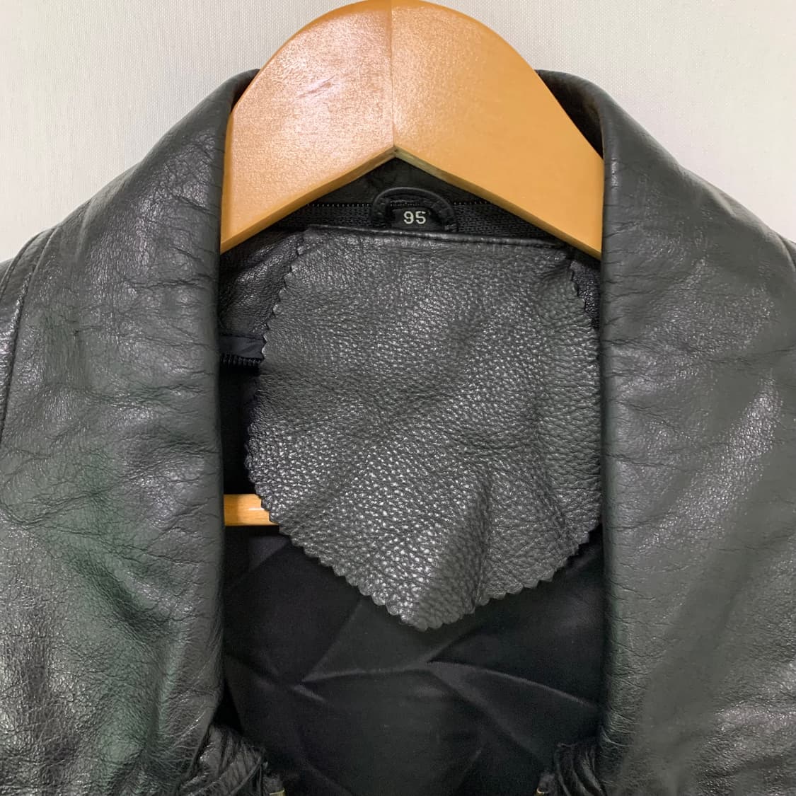 블랙 리얼 레더 소가죽 봄버 자켓 빈티지 남녀공용 95 상품이미지3