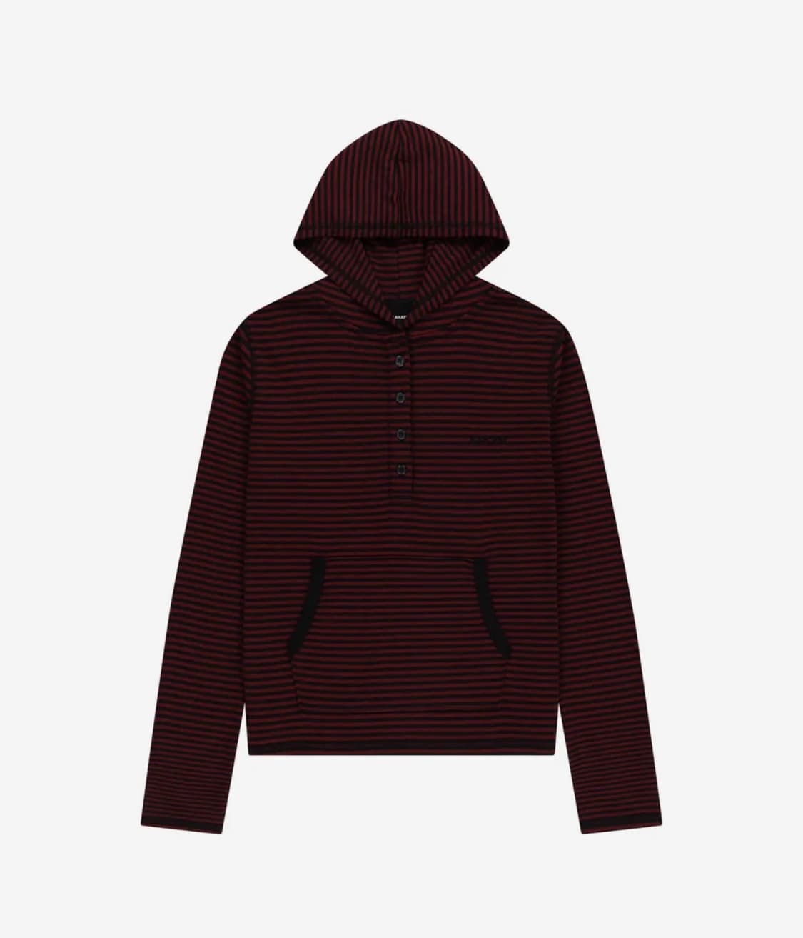 아캄 Striped Button Hoodie (Wine) 상품이미지1