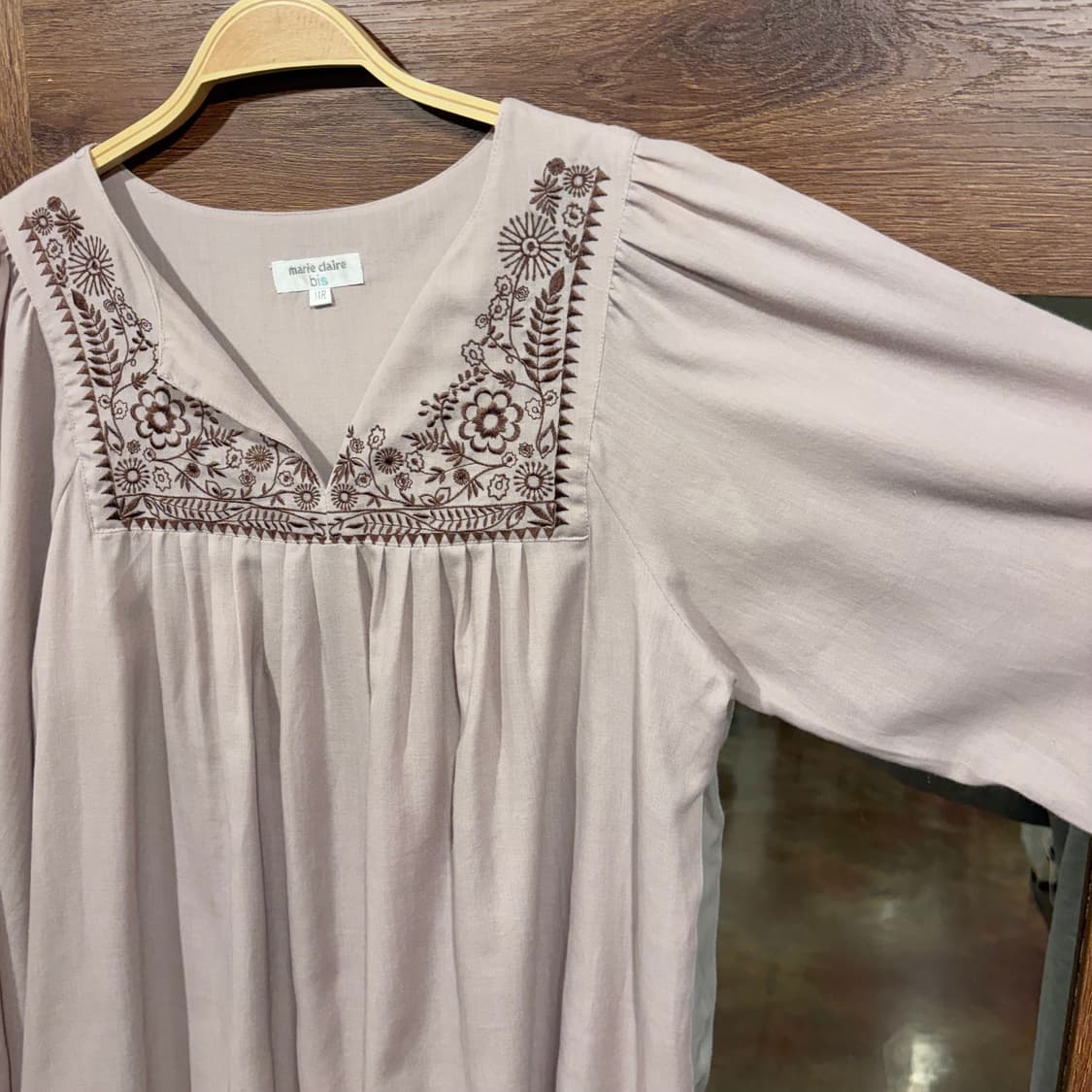 일본 빈티지 인디핑크 루즈핏 자수 모리걸 블라우스 상품이미지8