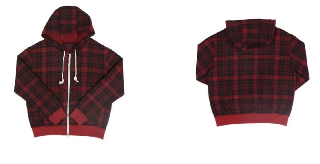 사파리스팟 타탄체크 후드집업 레드 1사이즈 상품이미지1