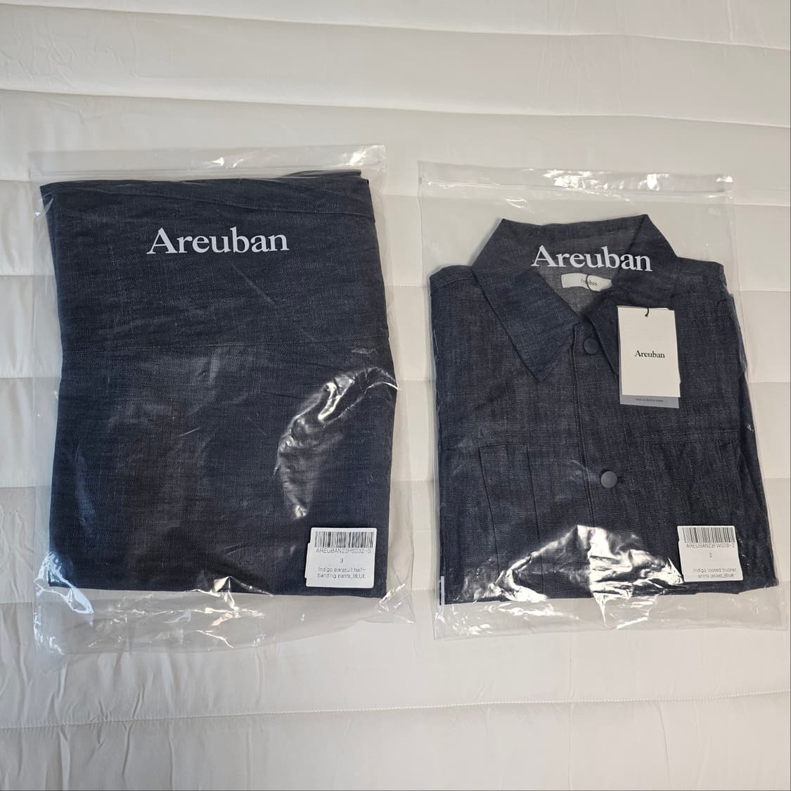 새제품) 셋업 아르반 트러커 자켓 + 파라슈트 팬츠 인디고 블루 상품이미지2