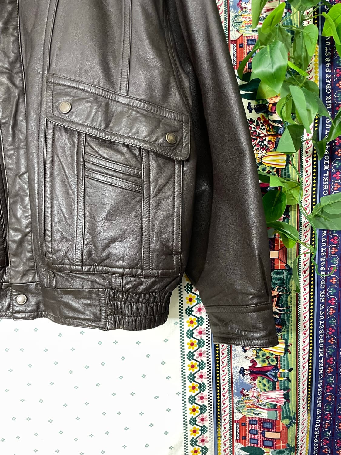 빈티지 레더 봄버 브라운 상품이미지4