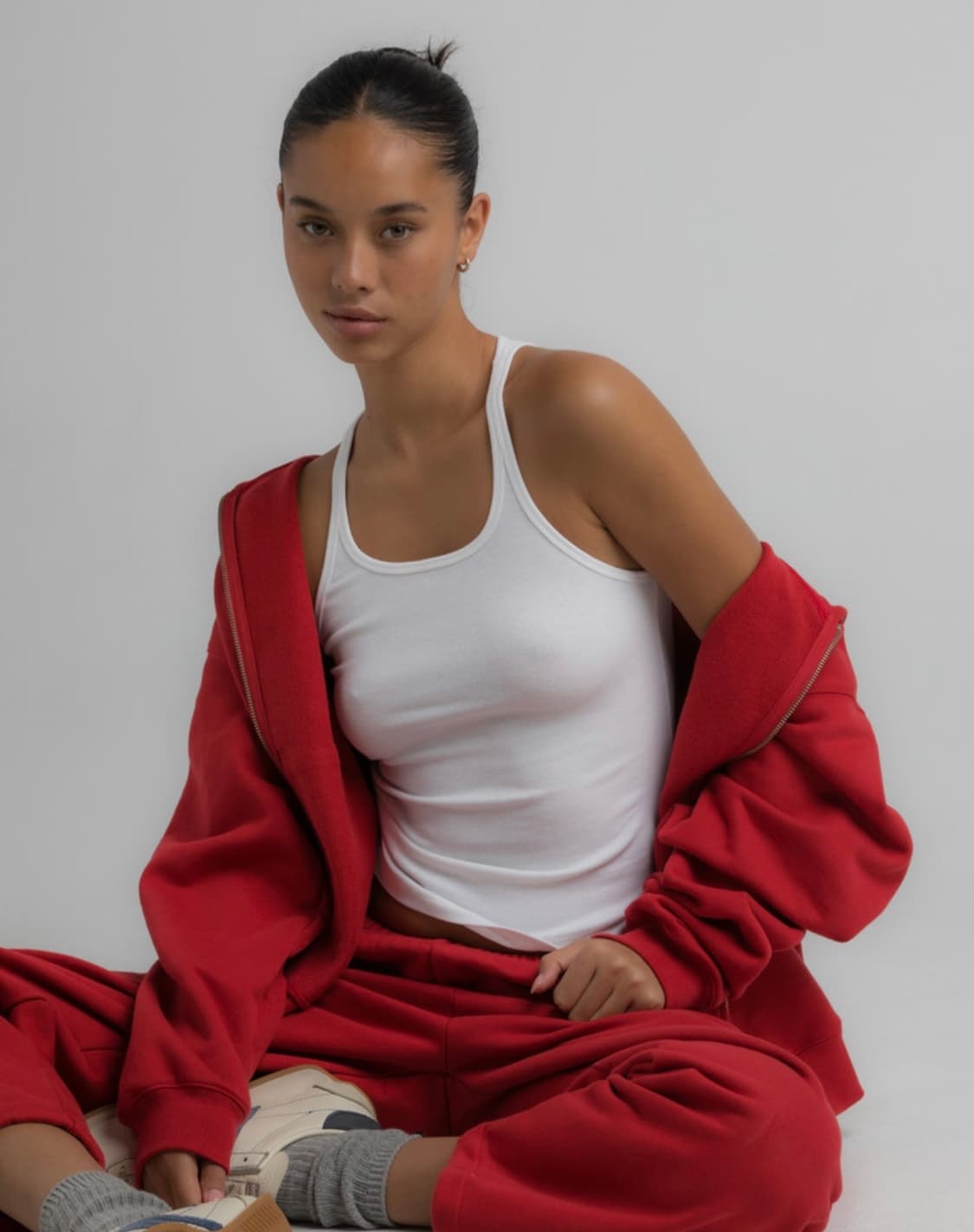 Boyfriend Hoodie Zip-Up(Red) 상품이미지5