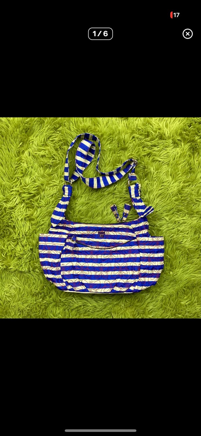 안나수이 버터플라이 나비 퀄티트 스트라이프 크로스백 상품이미지1