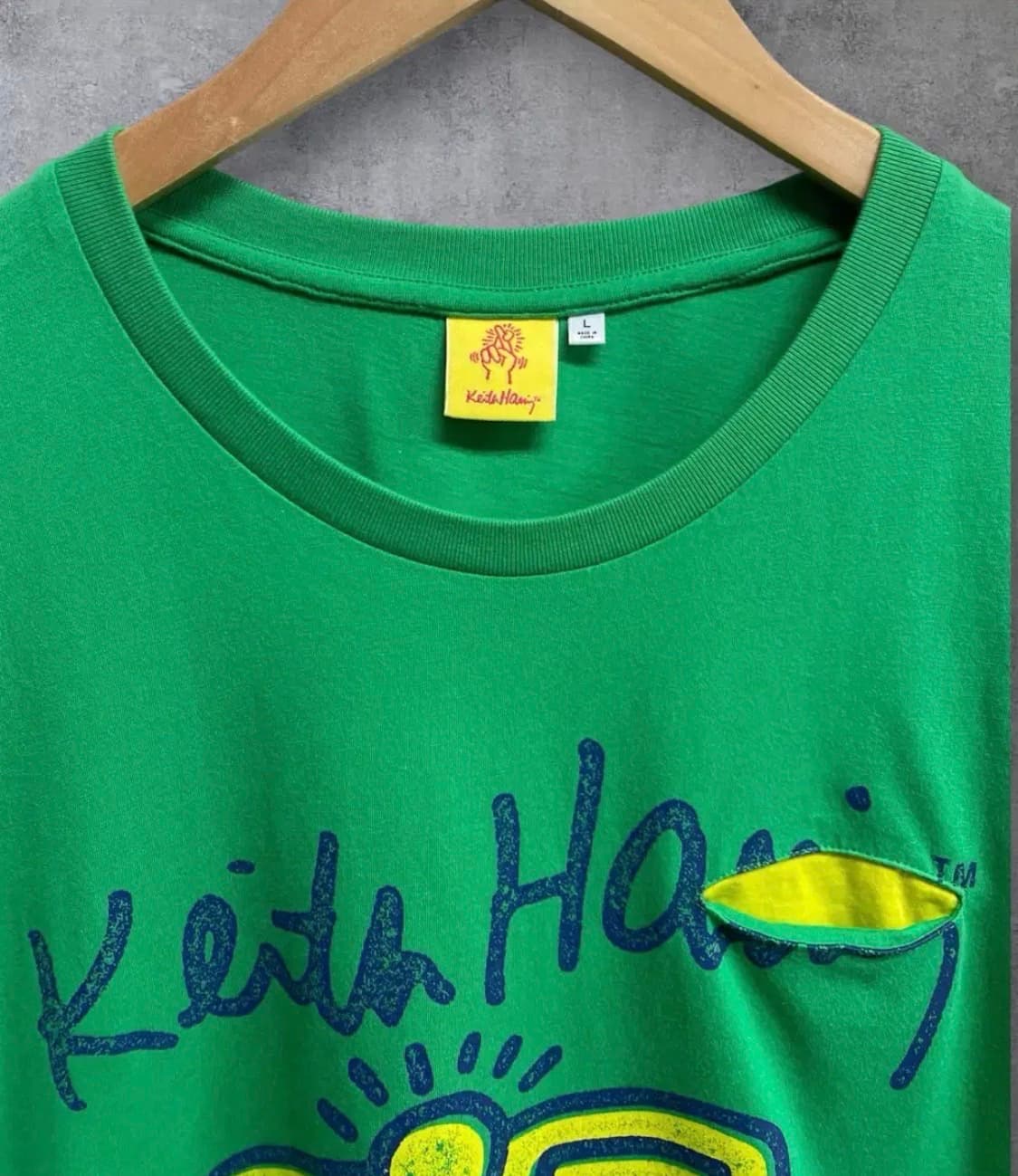 키스해링X유니클로 콜라보 래디언트 엔젤 그린반팔L 상품이미지3