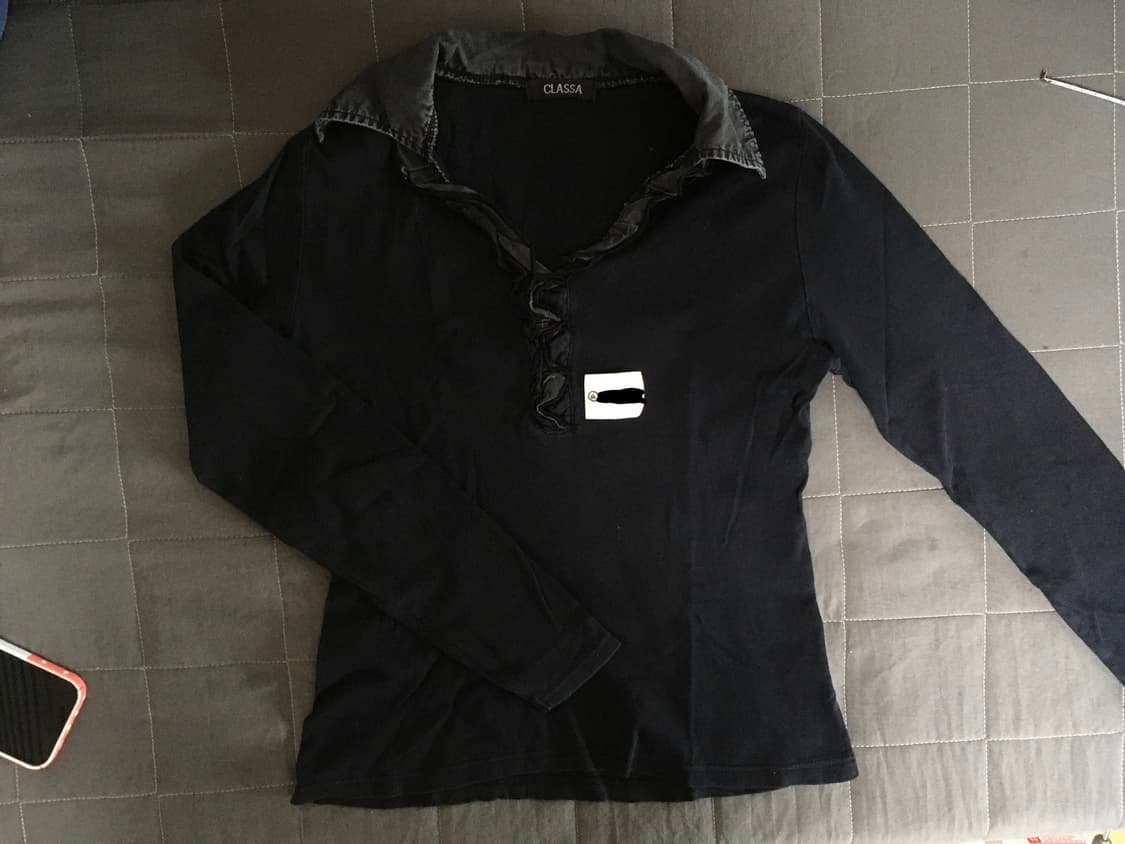 네이비차콜 레이어드 카라 티셔츠 상품이미지2