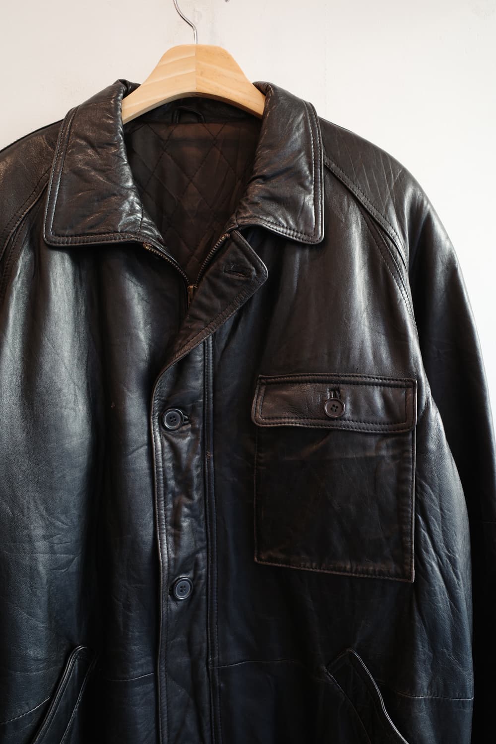 Japan brand 일본 브랜드 싱글 양가죽 코트 상품이미지2