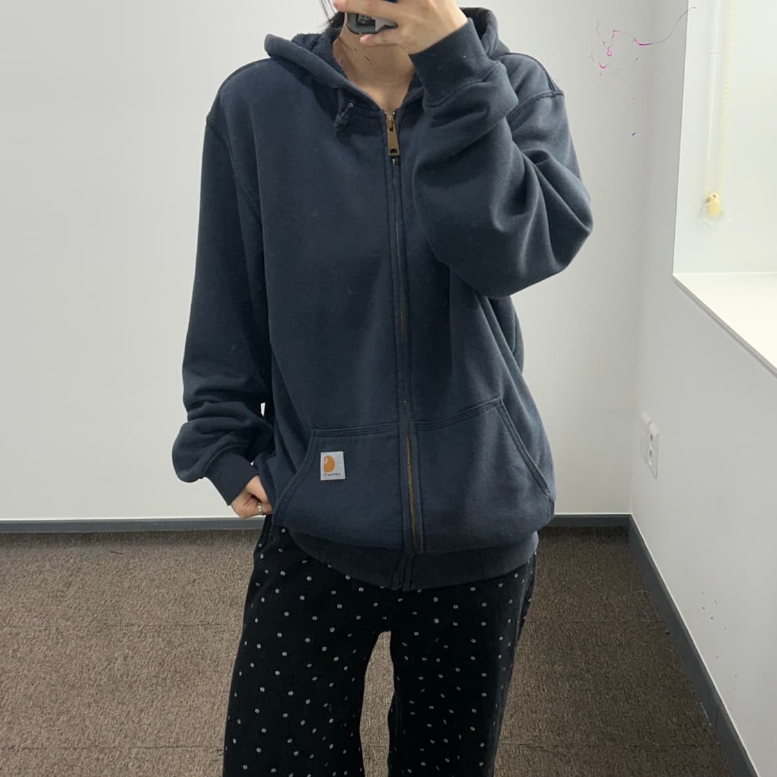 Carhartt 칼하트 오리지널핏 네이비 후드집업  상품이미지1