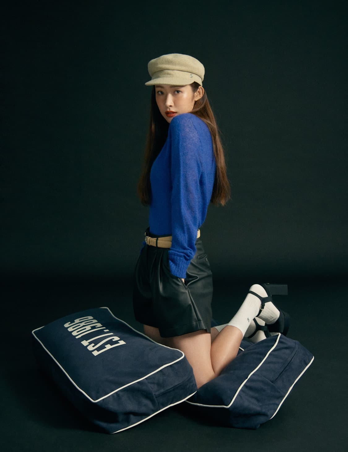 그로브 BAHI BERET 울 소재 뉴스보이캡 차콜 상품이미지1