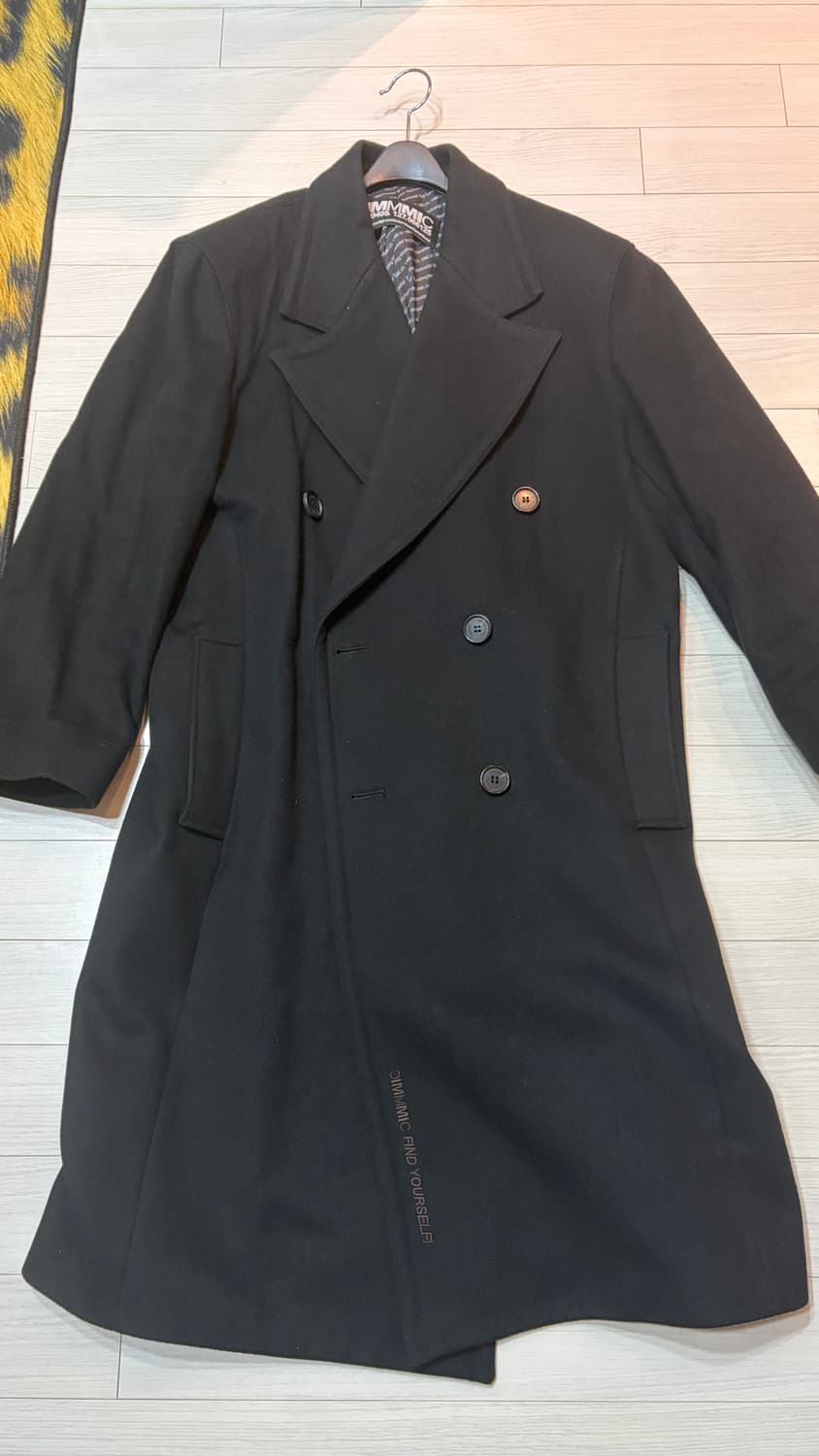 MMIC 엠엠아이씨 블랙 더블 브레스트 오버사이즈 코트 상품이미지2