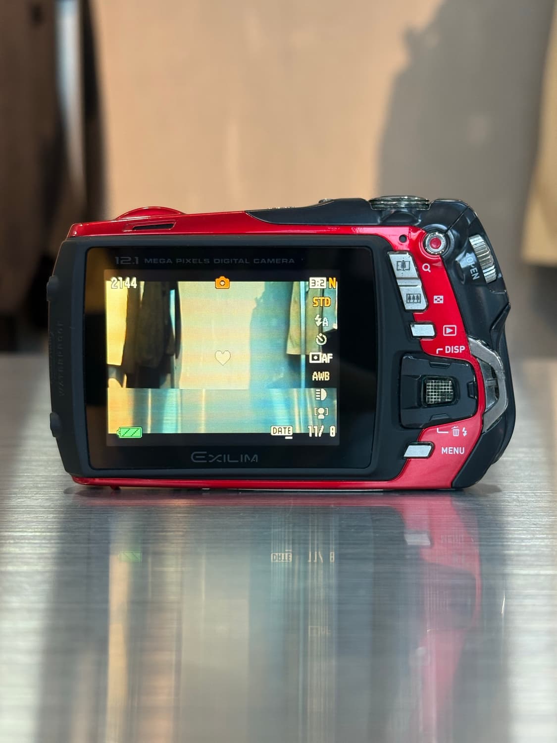 날짜표시)카시오 엑슬림 ex-g1 레드 빈티지디카 상품이미지3