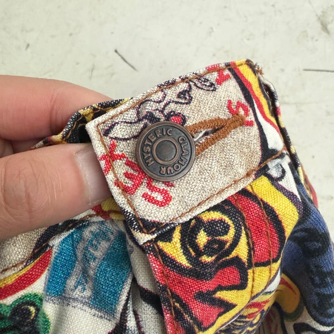 00s 히스테릭 글래머 믹스 스티커 부츠컷 팬츠 M 상품이미지8