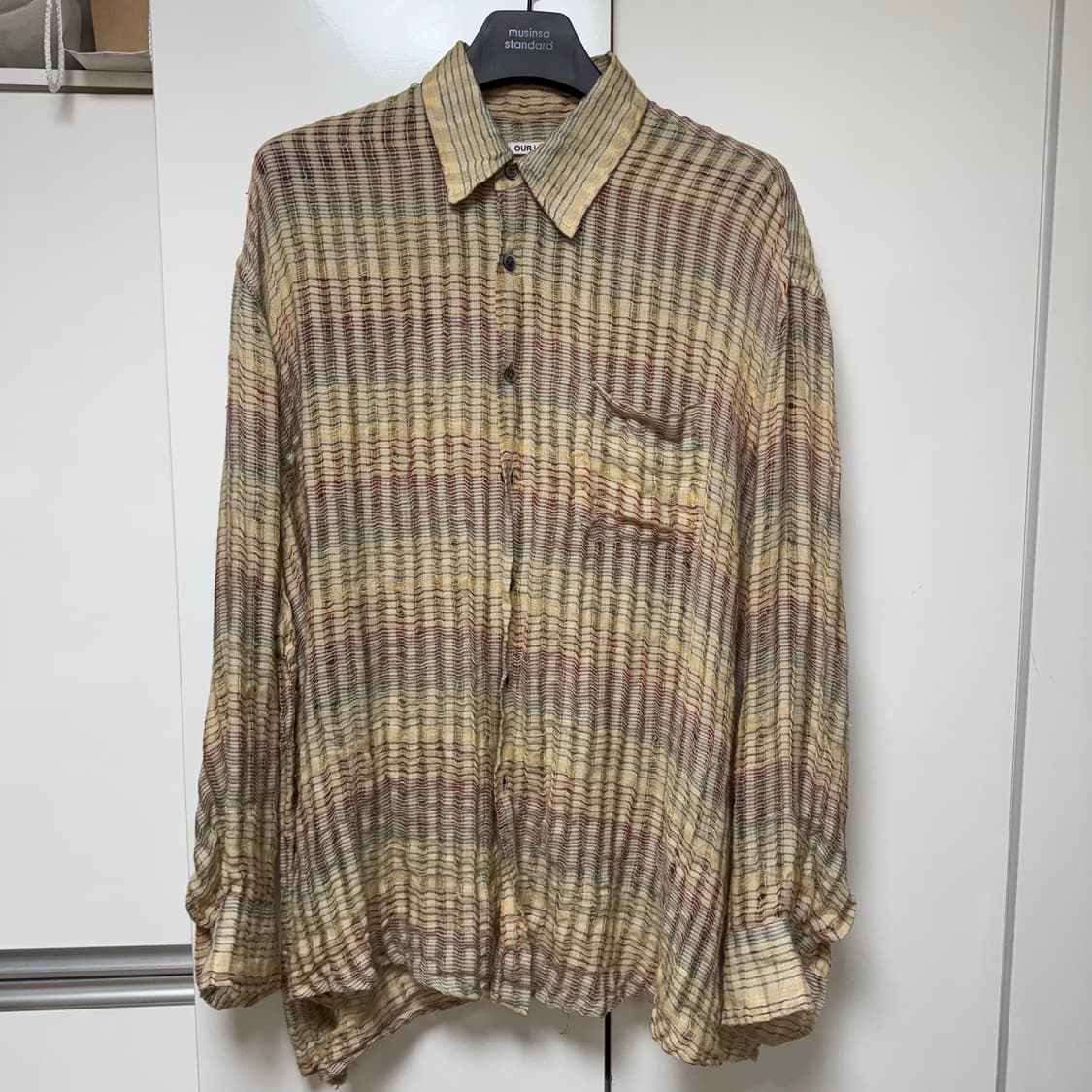 아워레가시 / 버로우드 린넨 스트라이프 셔츠 / 48 상품이미지1