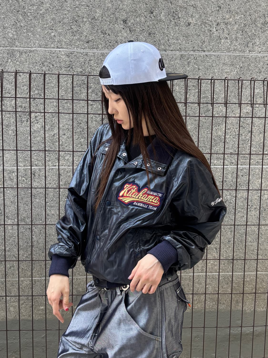 빈티지 블랙 바시티 자켓 상품이미지1