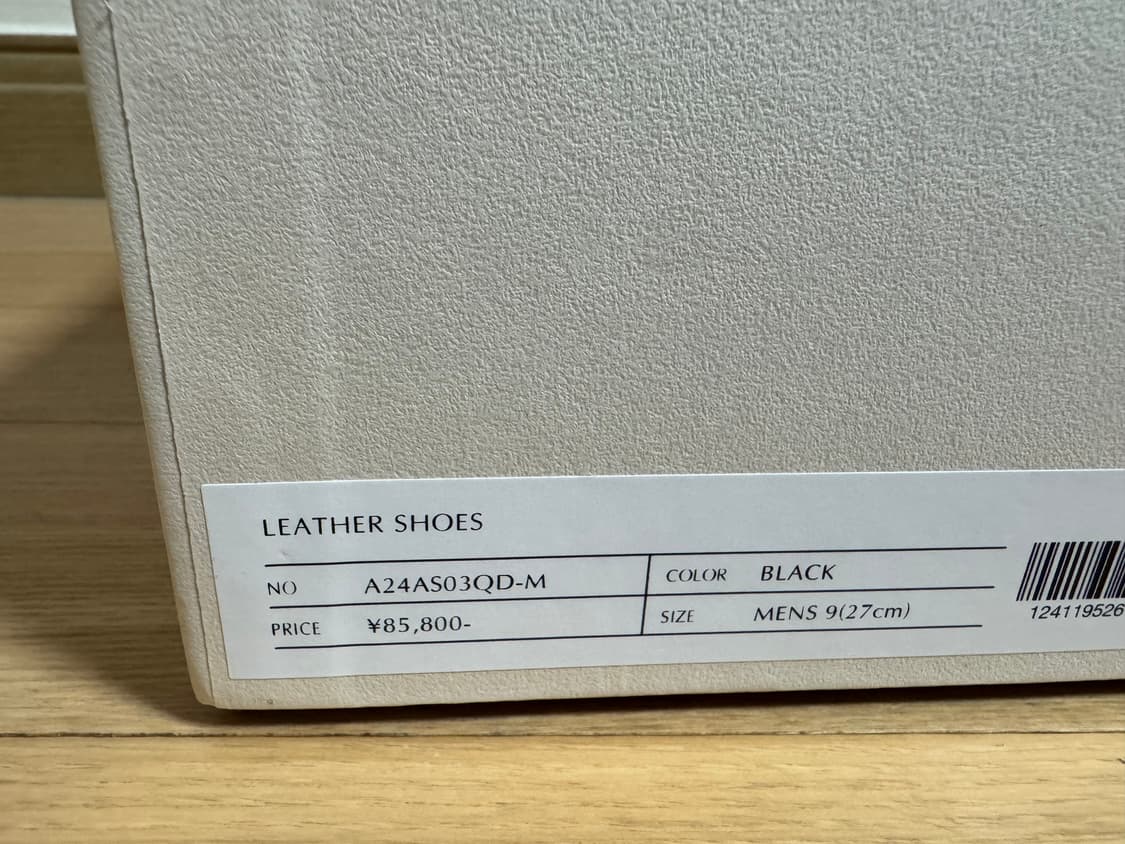 [mens9 / 270사이즈] 24FW 오라리 레더 슈즈 상품이미지8