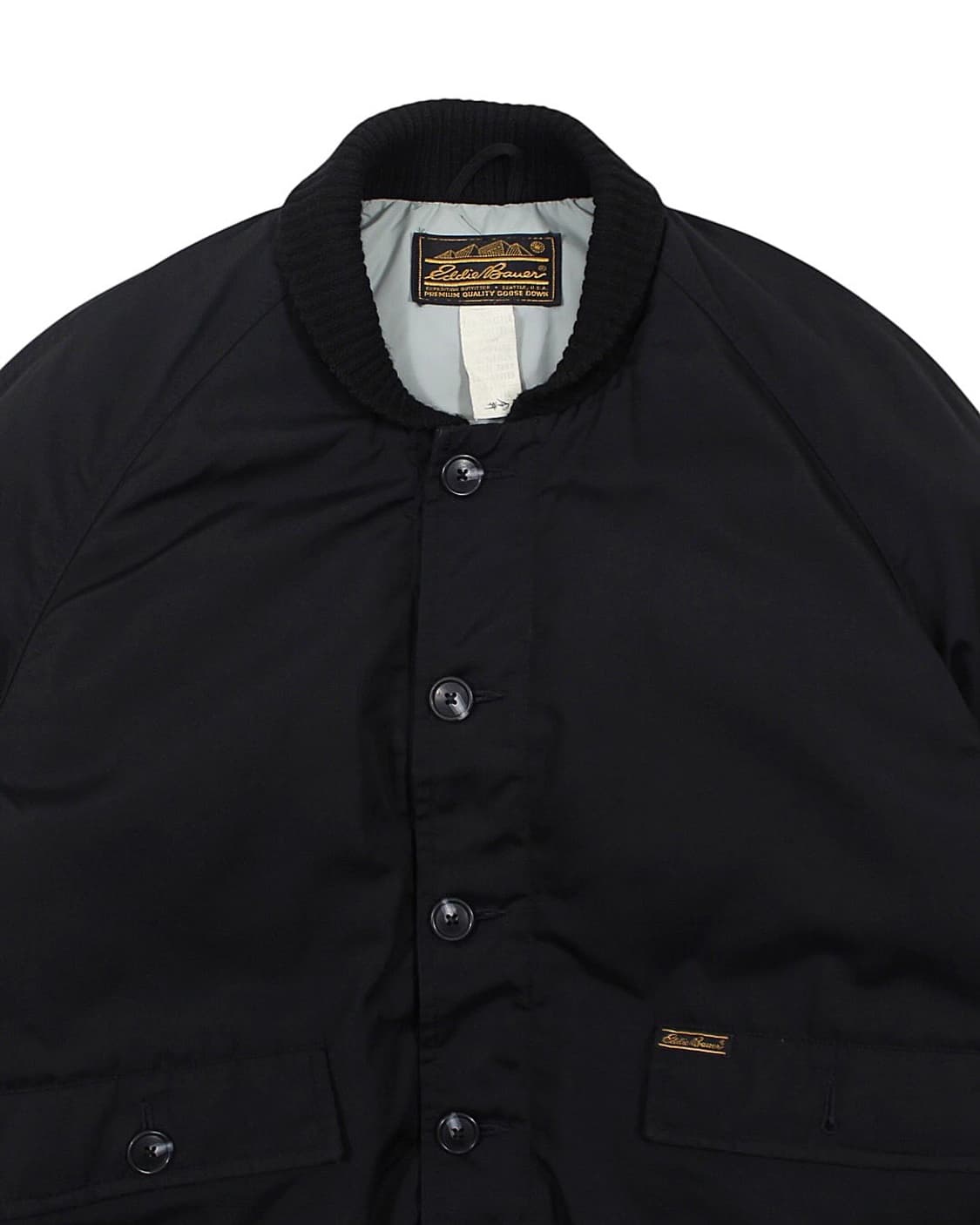 1980s USA 에디바우어 타입 A-1 구스다운 자켓 블랙 빈티지 미제 상품이미지4