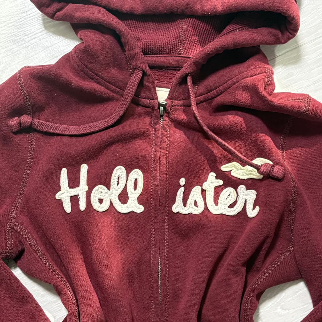 대대장) 홀리스터 ♥️버건디♥️ 딱붙 후드집업 S 상품이미지6