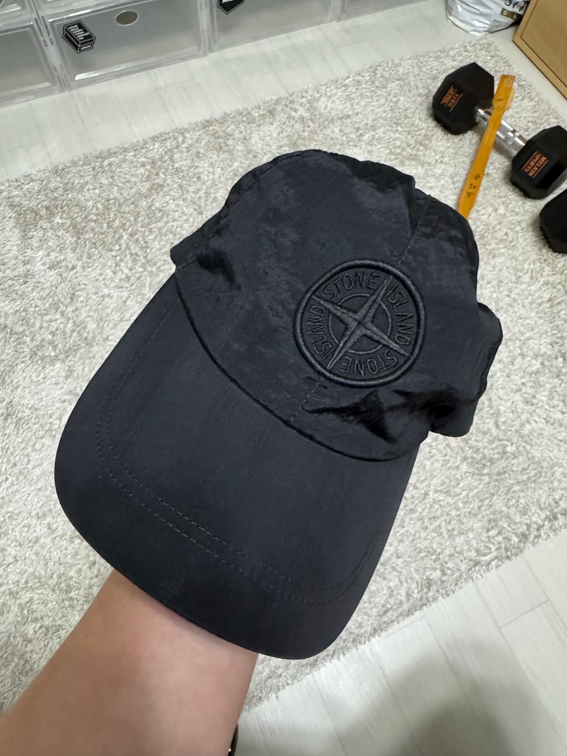 [xl] 스톤 아일랜드 99576 나일론 메탈 6-패널 캡 블랙 상품이미지1