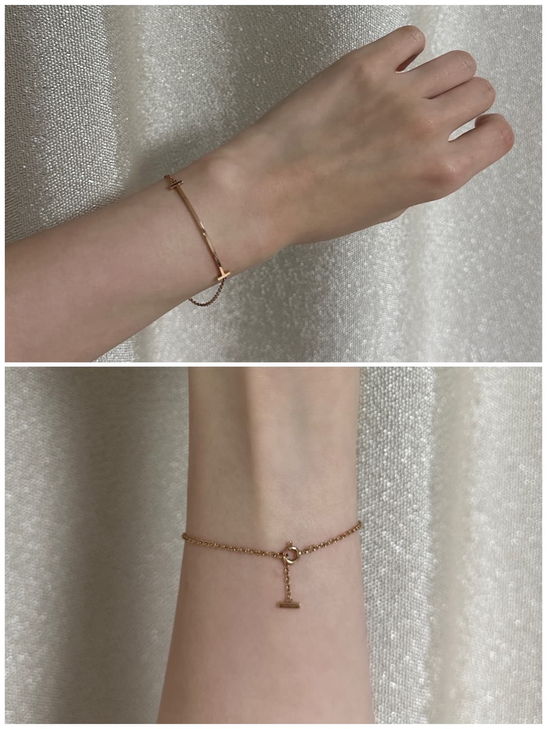 💎티파니앤코 T 스마일 스몰 브레이슬릿 (로즈골드 / M) 팔찌 상품이미지5