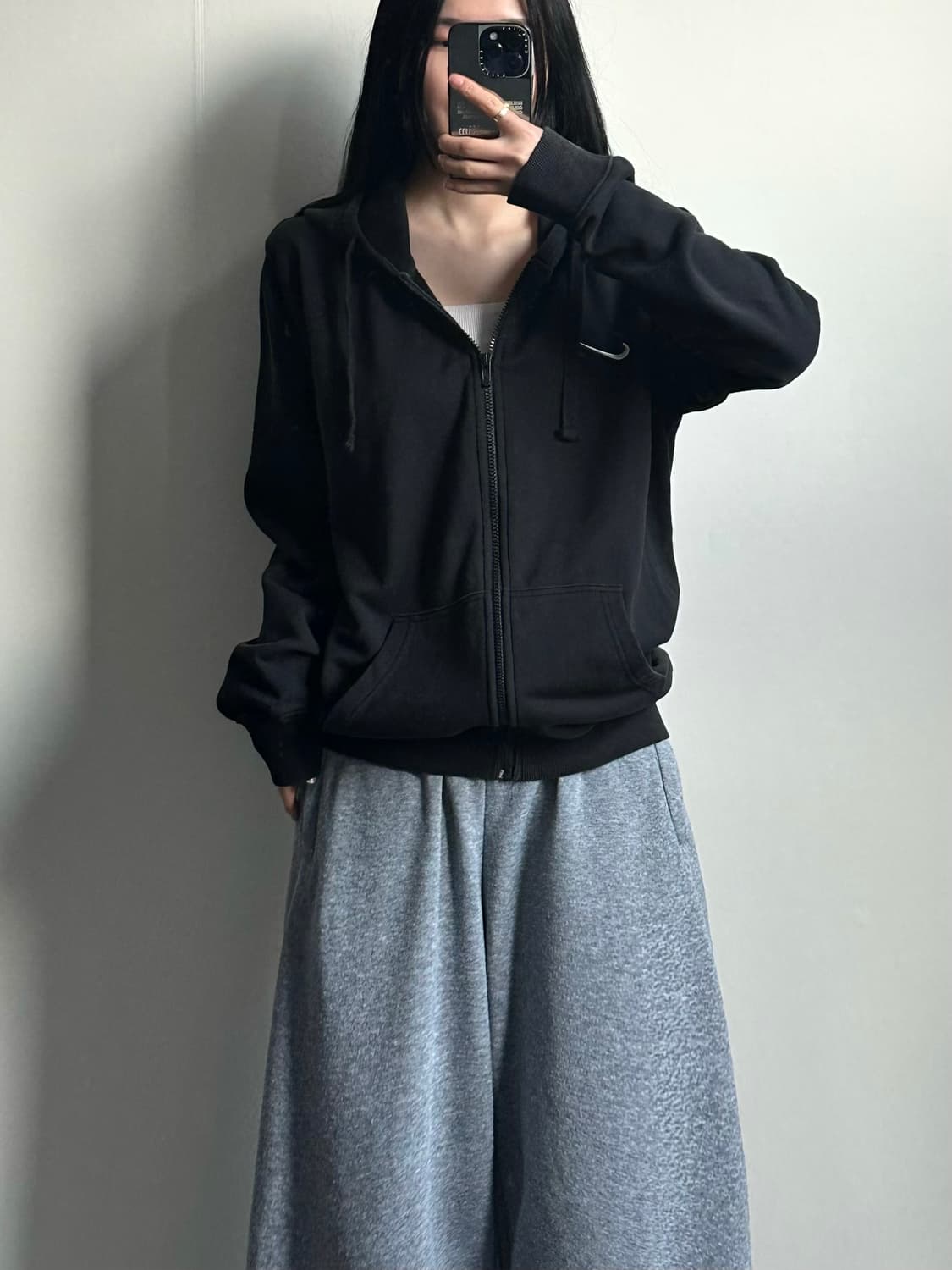 나이키 스우시 블랙 후드집업 상품이미지1