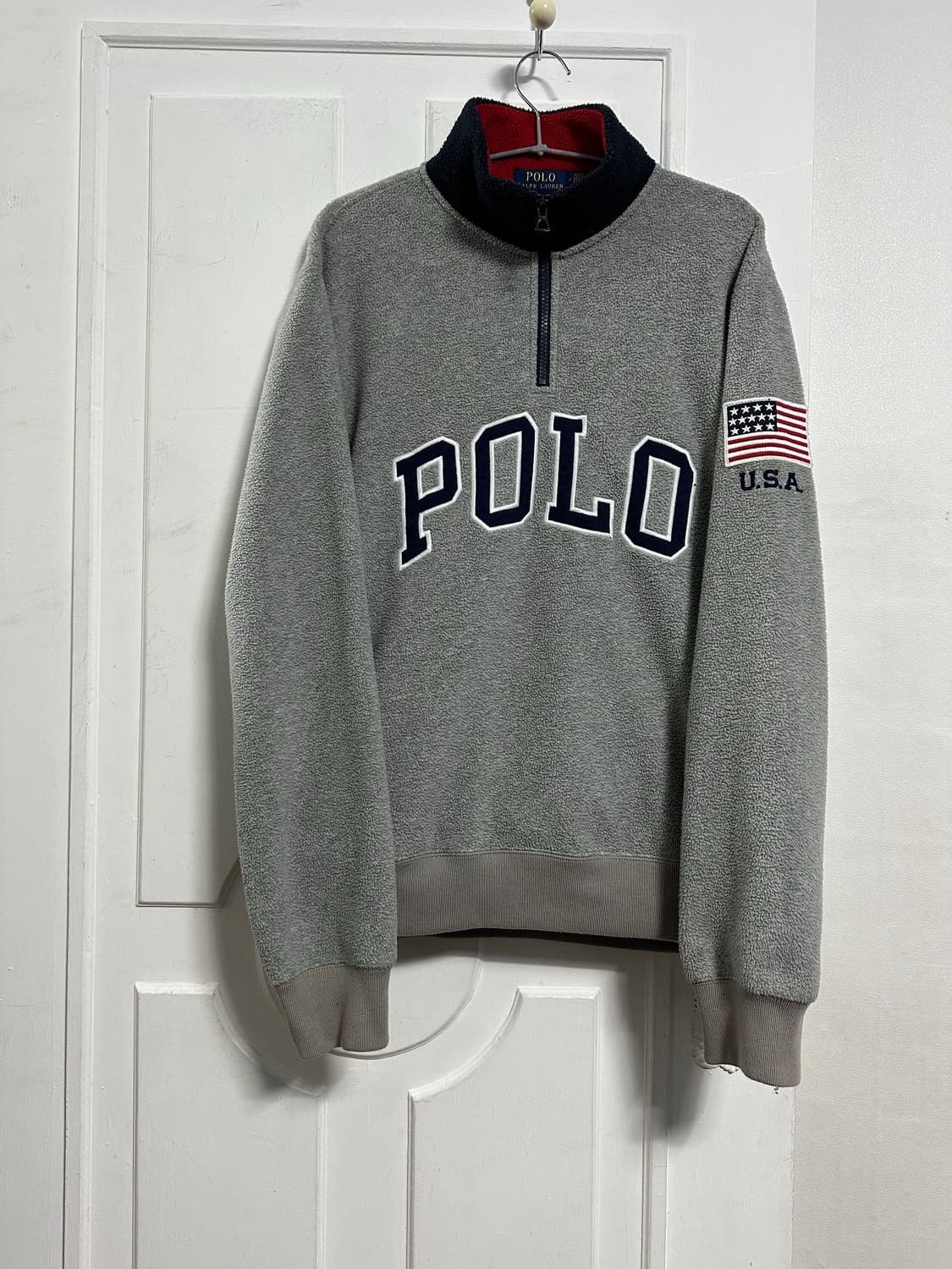 폴로 랄프로렌 성조기 반집업 플리스 상품이미지1