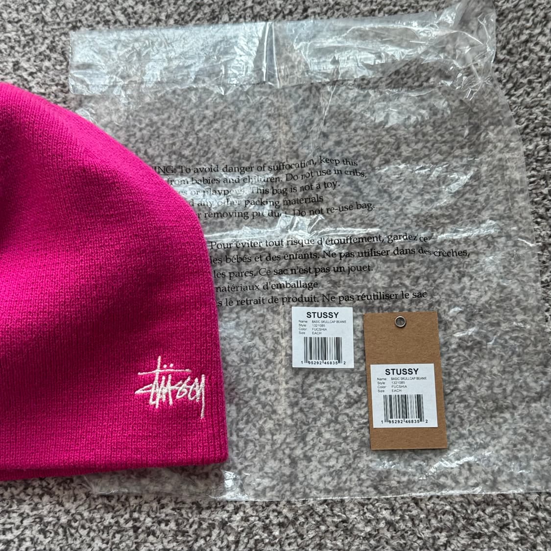 스투시 베이직 스컬캡 비니 푸시아 핑크 상품이미지4