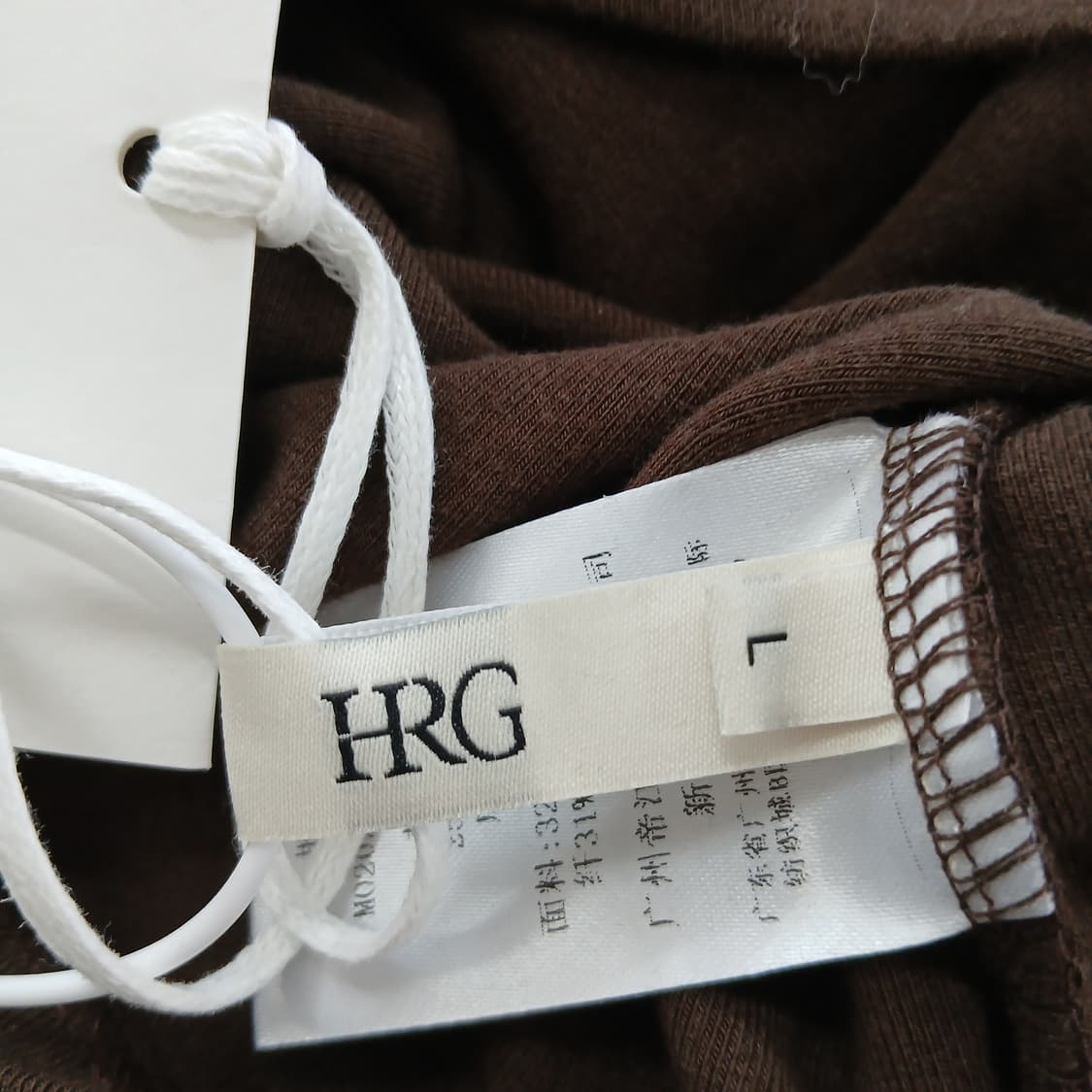 <새상품>HRG 브라운 리본 매듭 긴팔 티셔츠 상품이미지6