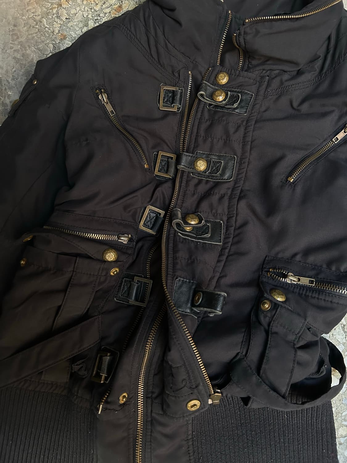 *rare design* 2000s JPN 펑크 버클 디테일 블랙자켓 상품이미지4