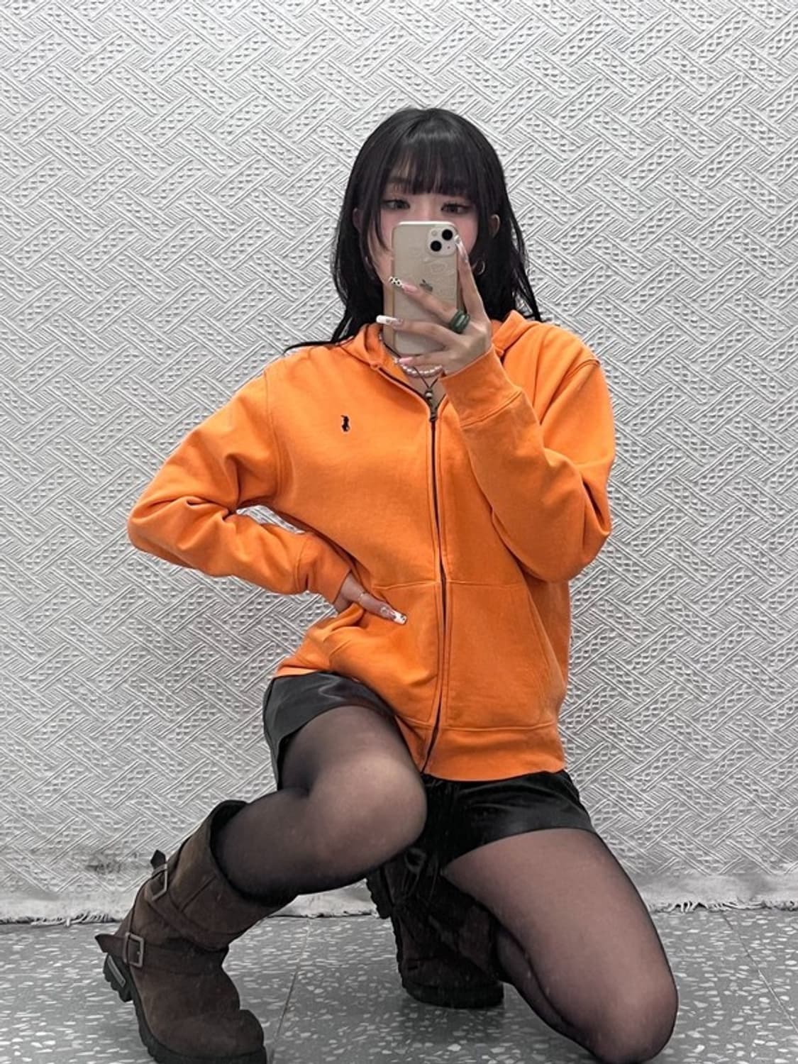 폴로 랄프로렌 레트로 Y2K 00's 오렌지 후드집업 L C11267 상품이미지1