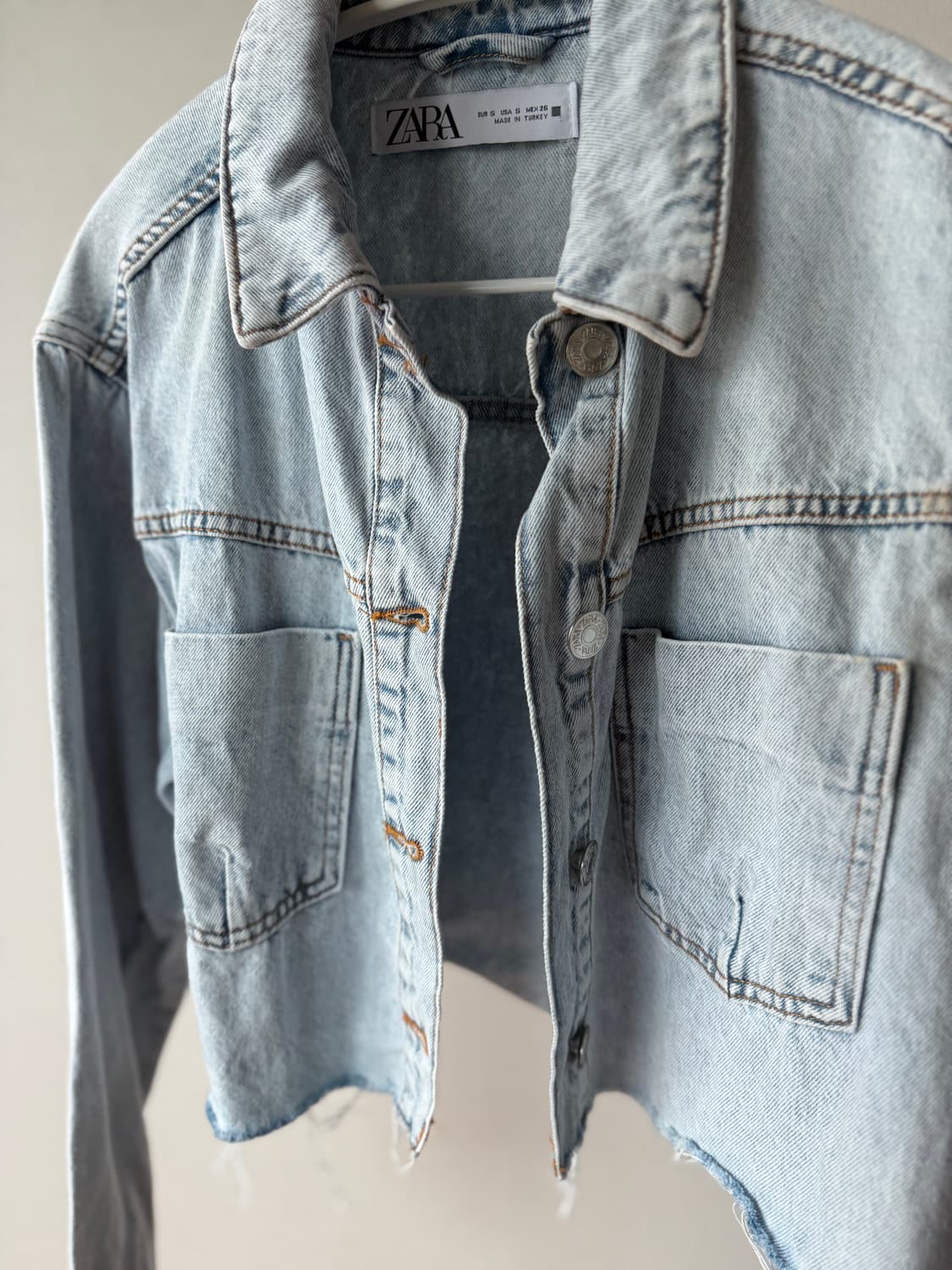 자라 연청 데님 크롭 자켓 S 상품이미지2