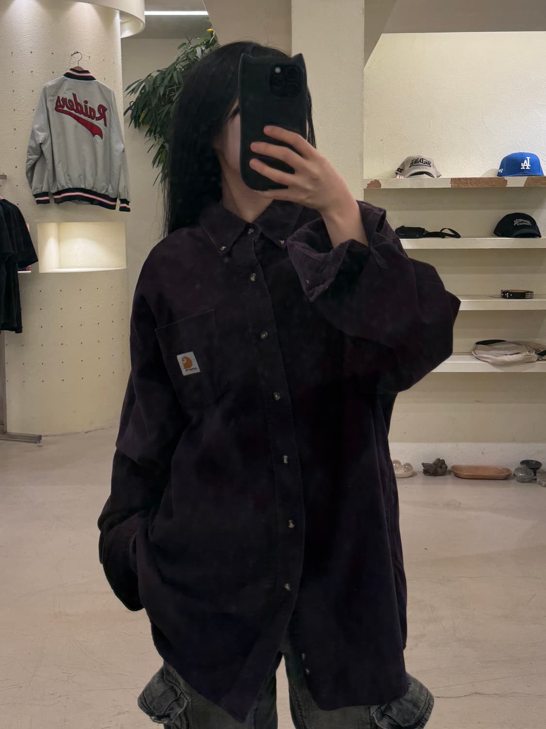 칼하트 코듀로이 박시핏 워크 셔츠 U24 상품이미지1