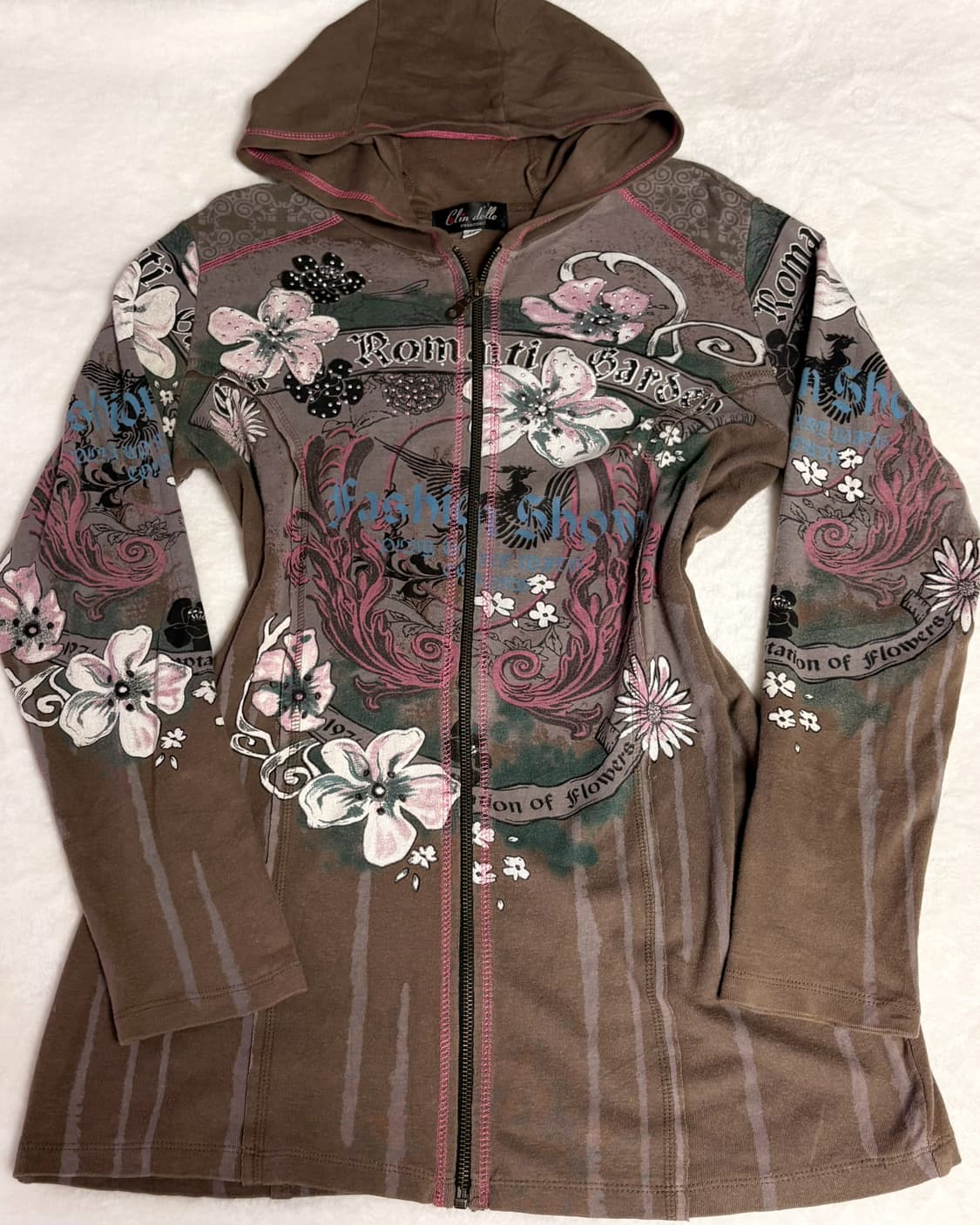 (이체시에눌) Clin d’elle 오리엔탈 페어리 징 디테일 후드집업 상품이미지1