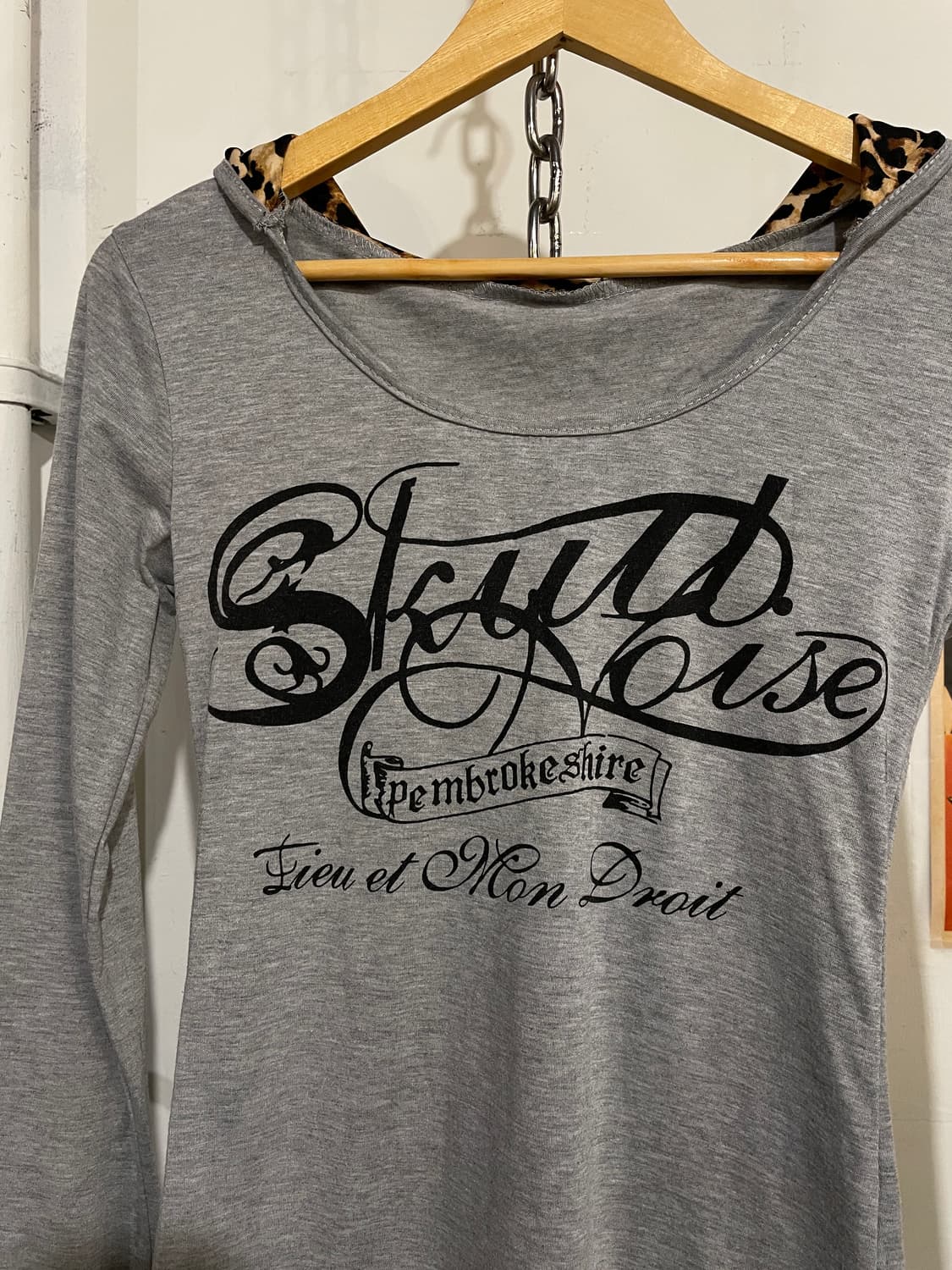 edge line 엣지라인 레오파드 그레이 후드 롱슬리브 갸루 펑크 상품이미지4