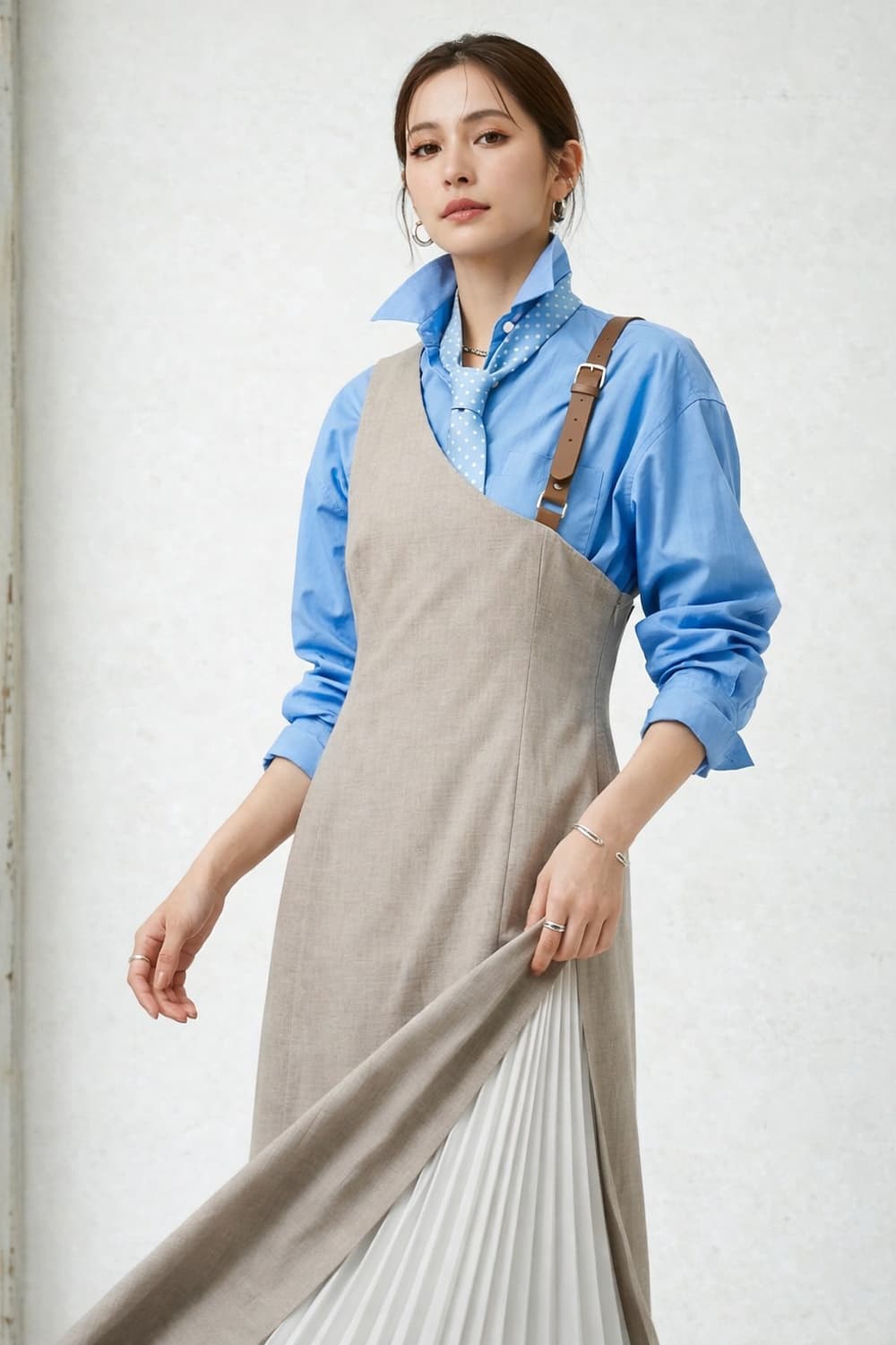 rienda 수입명품 플리츠 언발 원피스 상품이미지1