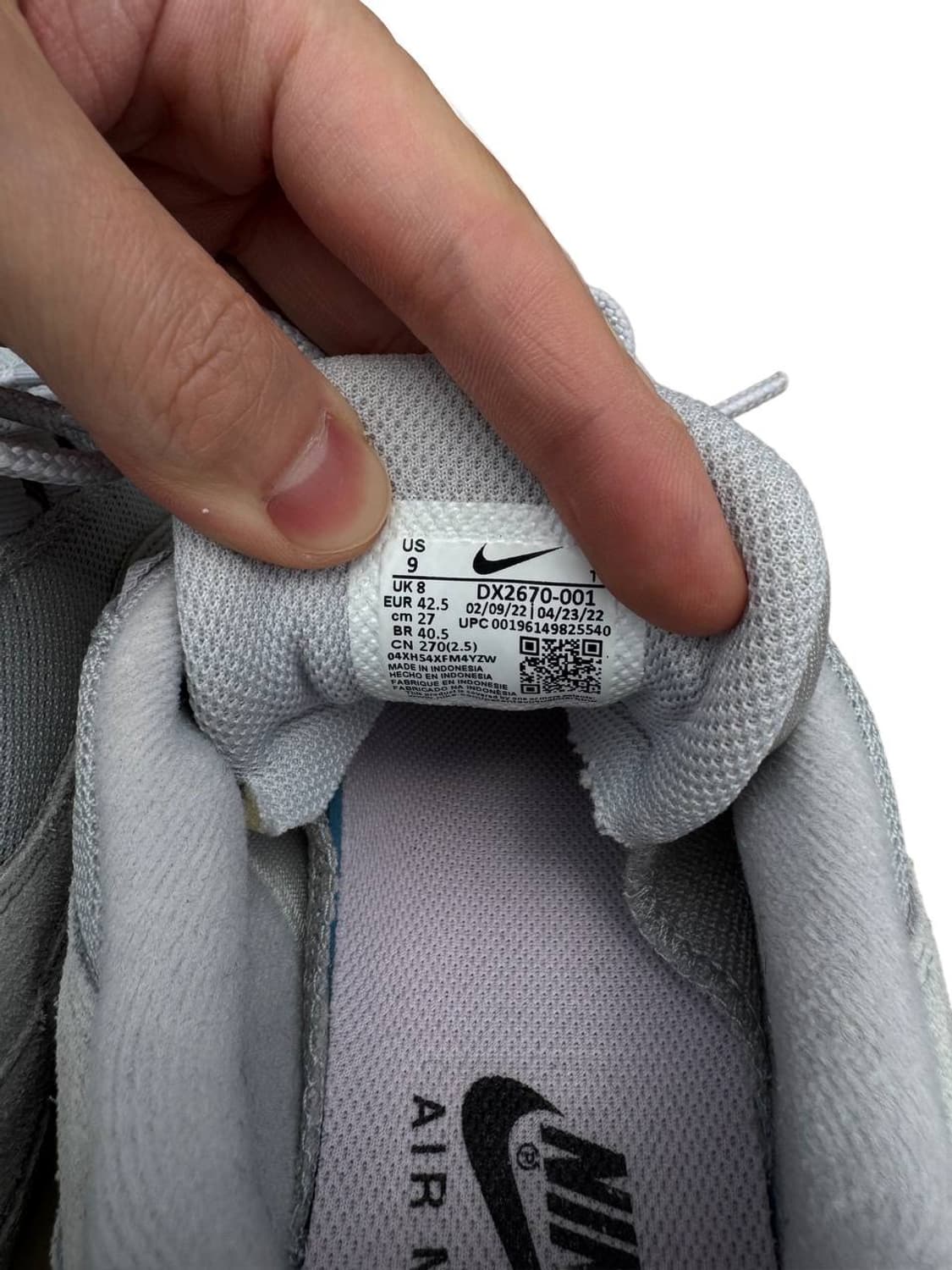 나이키 에어맥스 95 그레이 포그 앤 핑크 폼 (US 9) 상품이미지4